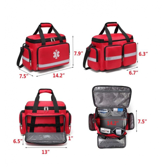 Medisinsk bærbar vanntett reflekterende traumeoverlevelse Emergency Empty First Aid Kit Bags