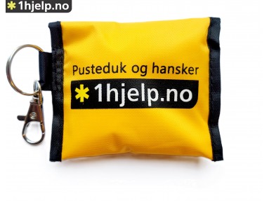 NØKKELRING M/PUSTEDUK OG HANSKER. Med logo