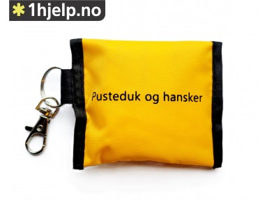 Nøkkelring med pusteduk og hansker. Uten logo