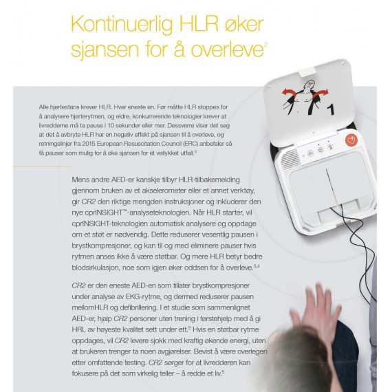 CR2 Hjertestarter komplett, med Wifi (+engelsk)