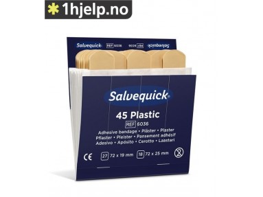 Salvequick plastplaster, eske a 6 innsatser, 6036