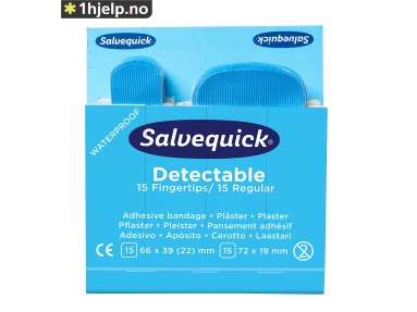 Plaster Salvequick fingertipp blå, 6754CAP, 6stk