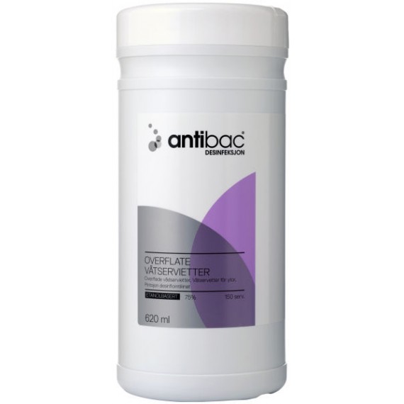 Antibac desinfeksjon, overflate våtservietter 600 ml