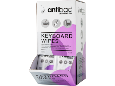 Antibac keyboard wipes 320ml, 80 stk